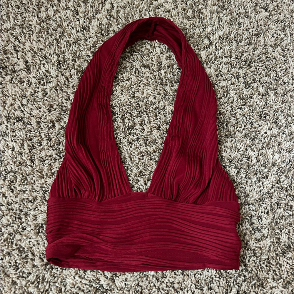Maroon Halter Top